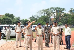 बेतिया में मुख्यमंत्री के आगमन को लेकर सुरक्षा के पुख्ता इंतज़ाम।